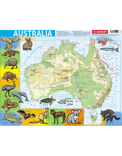 Australia – mapa fizyczna