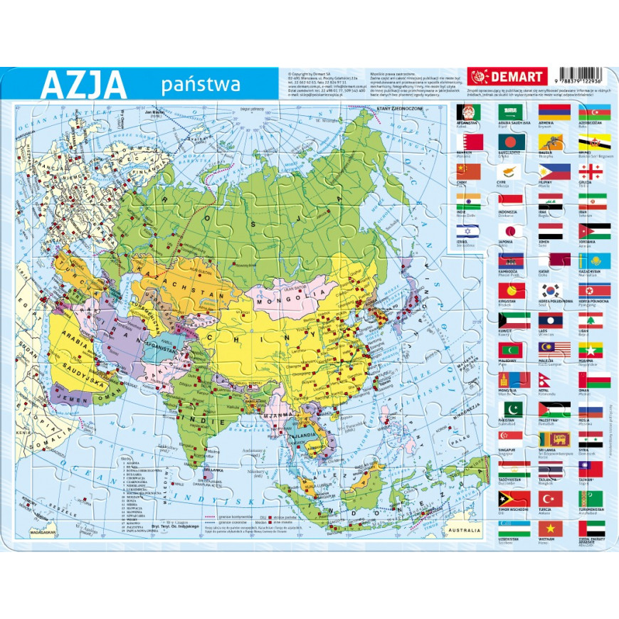 Azja polityczna – puzzle ramkowe