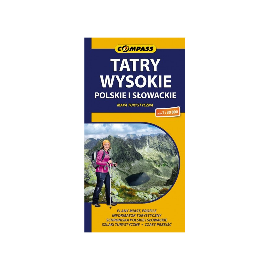 Mapa turystyczna "Tatry Wysokie Polskie i Słowackie" wersja laminowana
