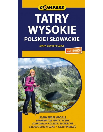 Mapa turystyczna "Tatry Wysokie Polskie i Słowackie" wersja laminowana