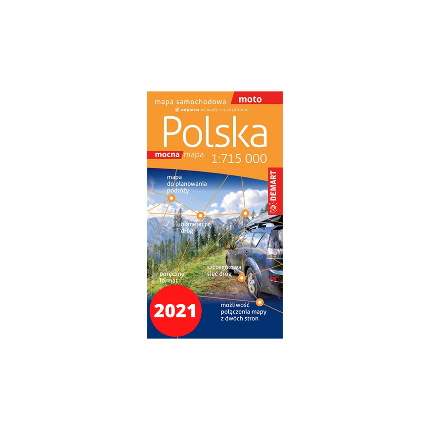 Polska - mapa samochodowa 2021