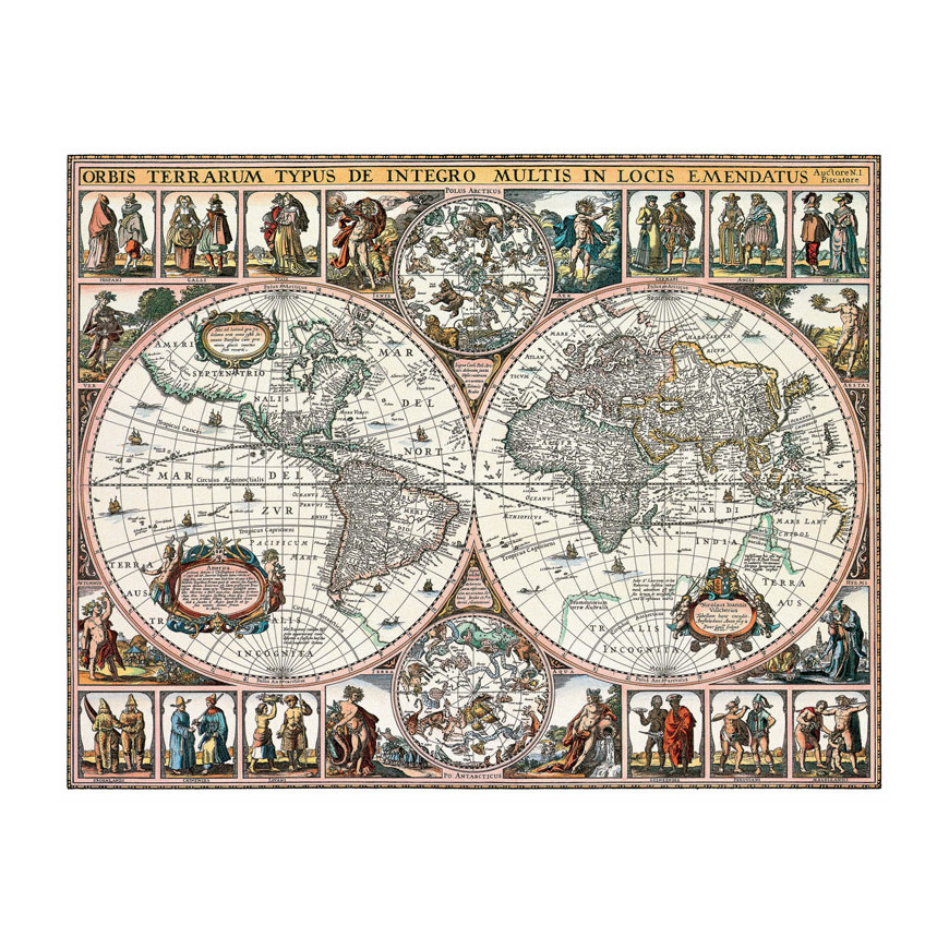 Mapa Świata, N. Visscher, 1652 r.