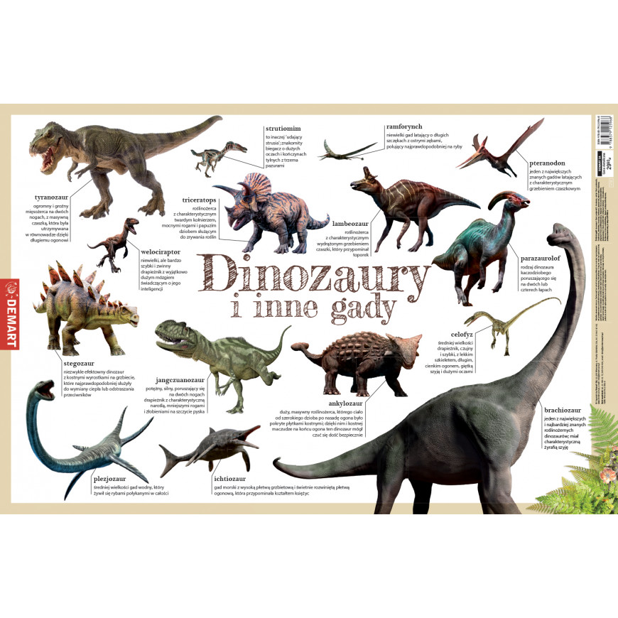Dinozaury i inne gady - Podkładka na biurko