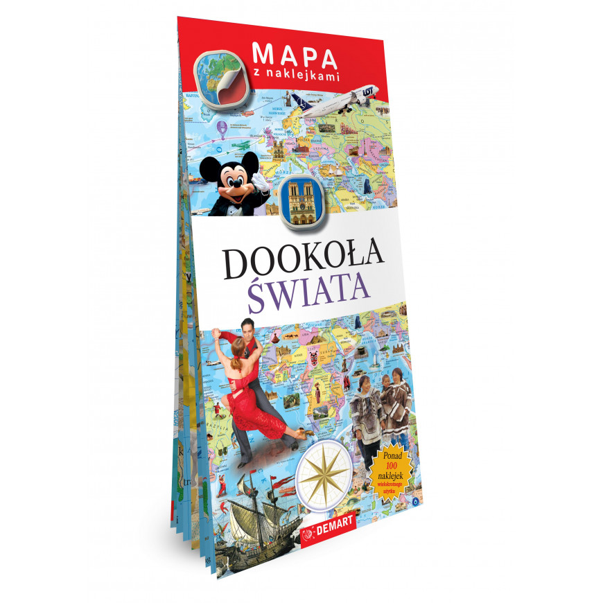 Mapy z naklejkami. Dookoła świata